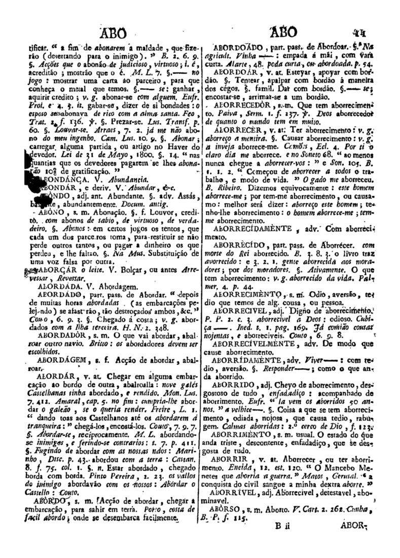 Página 11_Diccionario da lingua portugueza - recompilado dos vocabularios impressos ate agora, e nesta segunda edição novamente emendado e muito acrescentado, por ANTONIO DE MORAES SILVA