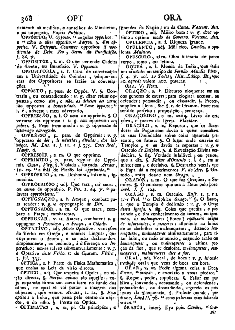 Página 1178_Diccionario da lingua portugueza - recompilado dos vocabularios impressos ate agora, e nesta segunda edição novamente emendado e muito acrescentado, por ANTONIO DE MORAES SILVA