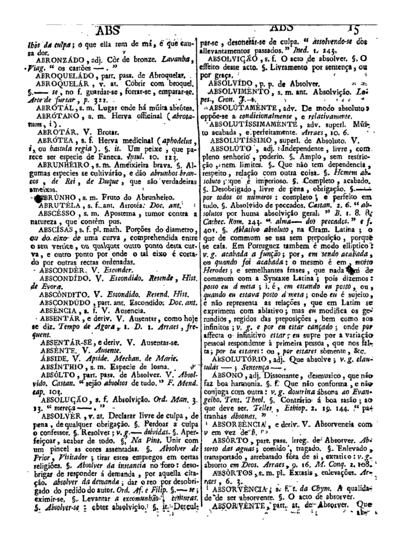 Página 15_Diccionario da lingua portugueza - recompilado dos vocabularios impressos ate agora, e nesta segunda edição novamente emendado e muito acrescentado, por ANTONIO DE MORAES SILVA