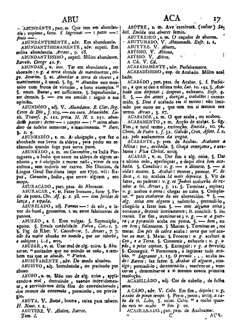 Página 17_Diccionario da lingua portugueza - recompilado dos vocabularios impressos ate agora, e nesta segunda edição novamente emendado e muito acrescentado, por ANTONIO DE MORAES SILVA