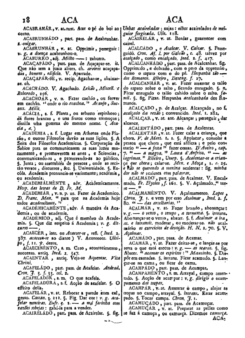 Página 18_Diccionario da lingua portugueza - recompilado dos vocabularios impressos ate agora, e nesta segunda edição novamente emendado e muito acrescentado, por ANTONIO DE MORAES SILVA