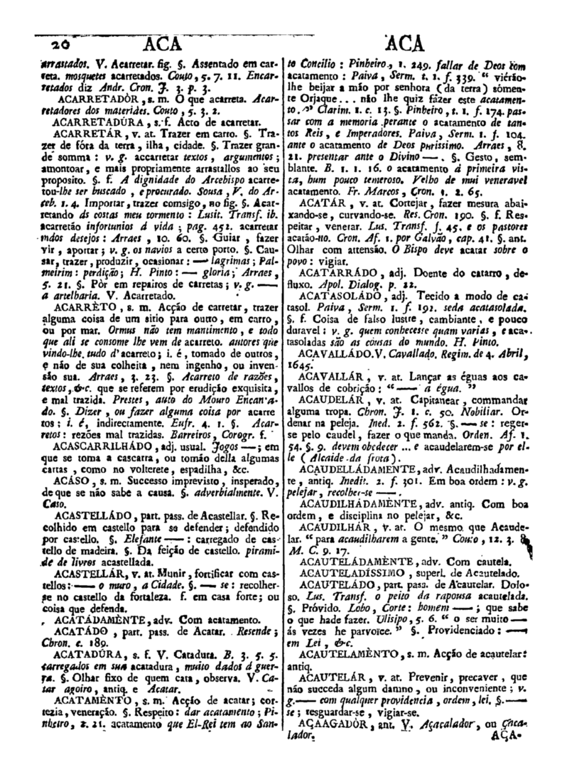 Página 20_Diccionario da lingua portugueza - recompilado dos vocabularios impressos ate agora, e nesta segunda edição novamente emendado e muito acrescentado, por ANTONIO DE MORAES SILVA