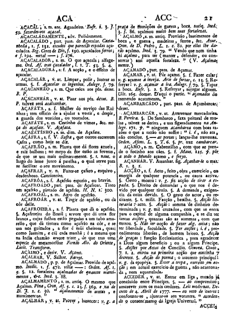 Página 21_Diccionario da lingua portugueza - recompilado dos vocabularios impressos ate agora, e nesta segunda edição novamente emendado e muito acrescentado, por ANTONIO DE MORAES SILVA