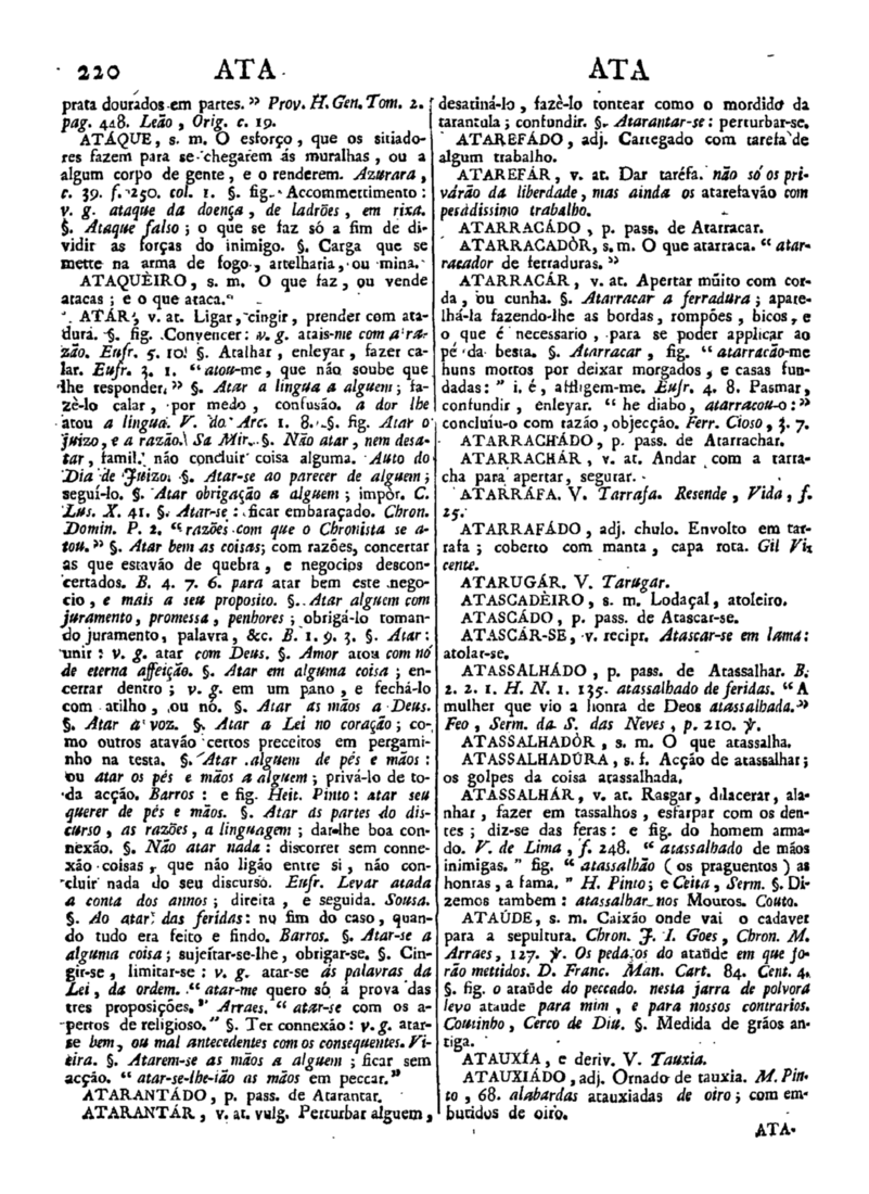 Página 220_Diccionario da lingua portugueza - recompilado dos vocabularios impressos ate agora, e nesta segunda edição novamente emendado e muito acrescentado, por ANTONIO DE MORAES SILVA