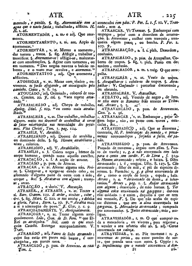 Página 225_Diccionario da lingua portugueza - recompilado dos vocabularios impressos ate agora, e nesta segunda edição novamente emendado e muito acrescentado, por ANTONIO DE MORAES SILVA