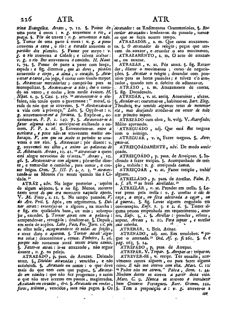 Página 226_Diccionario da lingua portugueza - recompilado dos vocabularios impressos ate agora, e nesta segunda edição novamente emendado e muito acrescentado, por ANTONIO DE MORAES SILVA