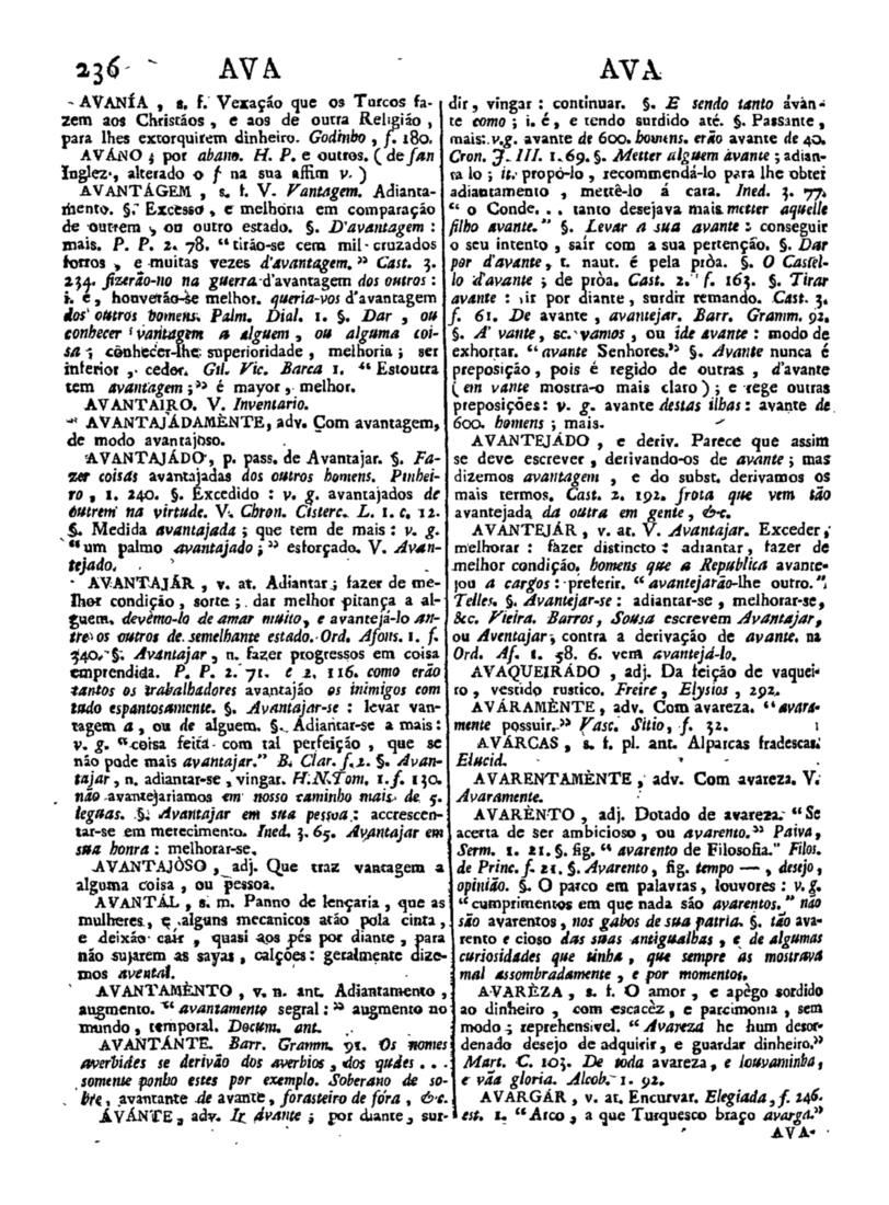 Página 236_Diccionario da lingua portugueza - recompilado dos vocabularios impressos ate agora, e nesta segunda edição novamente emendado e muito acrescentado, por ANTONIO DE MORAES SILVA