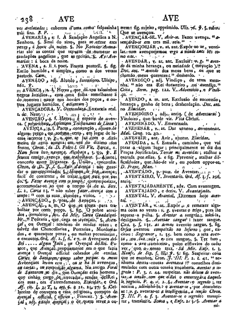 Página 238_Diccionario da lingua portugueza - recompilado dos vocabularios impressos ate agora, e nesta segunda edição novamente emendado e muito acrescentado, por ANTONIO DE MORAES SILVA