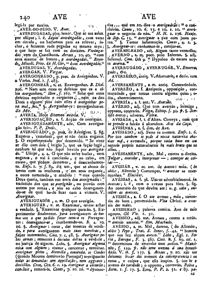 Página 240_Diccionario da lingua portugueza - recompilado dos vocabularios impressos ate agora, e nesta segunda edição novamente emendado e muito acrescentado, por ANTONIO DE MORAES SILVA