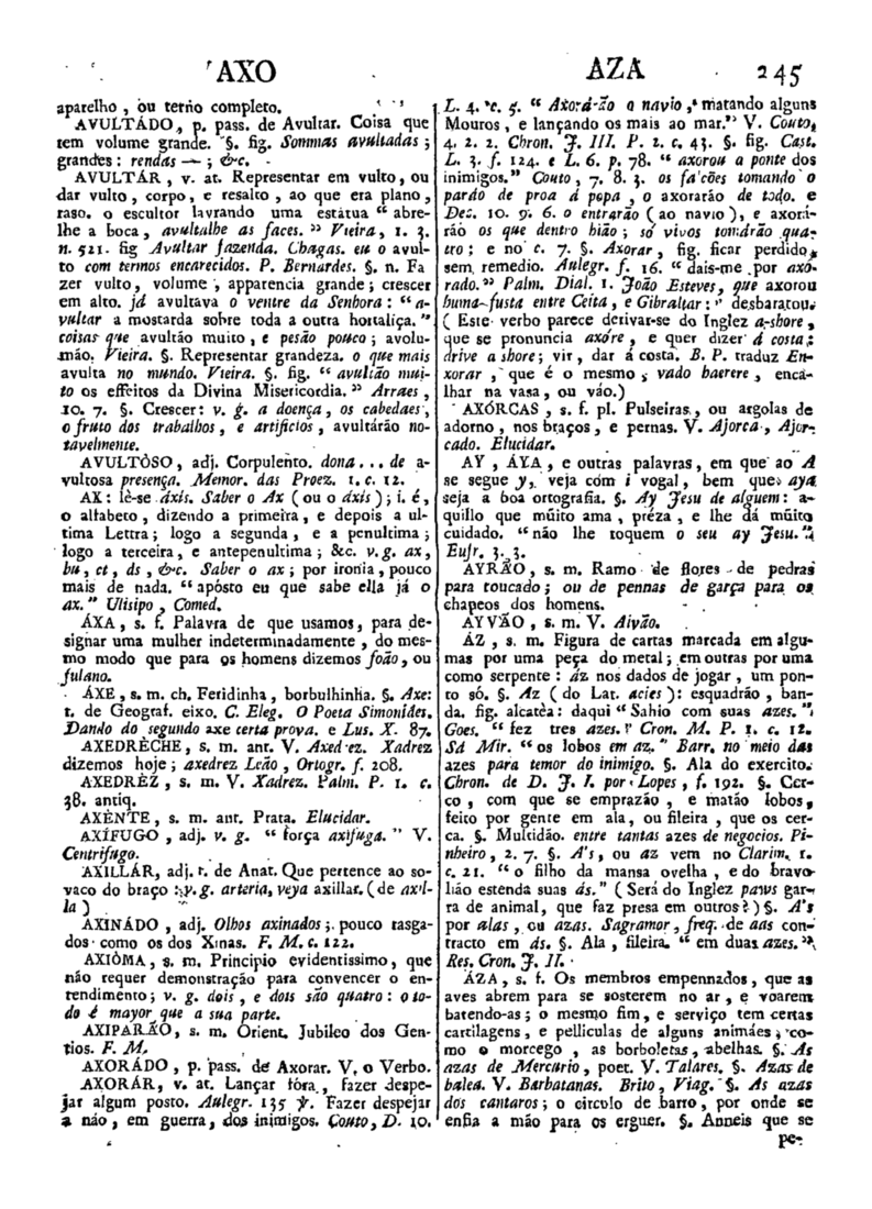 Página 245_Diccionario da lingua portugueza - recompilado dos vocabularios impressos ate agora, e nesta segunda edição novamente emendado e muito acrescentado, por ANTONIO DE MORAES SILVA