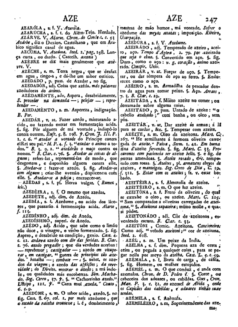Página 247_Diccionario da lingua portugueza - recompilado dos vocabularios impressos ate agora, e nesta segunda edição novamente emendado e muito acrescentado, por ANTONIO DE MORAES SILVA