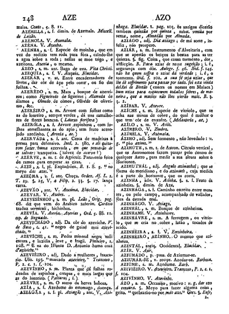 Página 248_Diccionario da lingua portugueza - recompilado dos vocabularios impressos ate agora, e nesta segunda edição novamente emendado e muito acrescentado, por ANTONIO DE MORAES SILVA