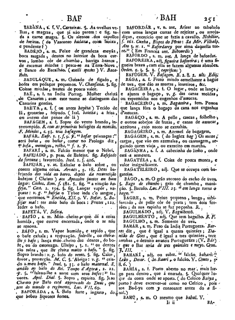 Página 251_Diccionario da lingua portugueza - recompilado dos vocabularios impressos ate agora, e nesta segunda edição novamente emendado e muito acrescentado, por ANTONIO DE MORAES SILVA