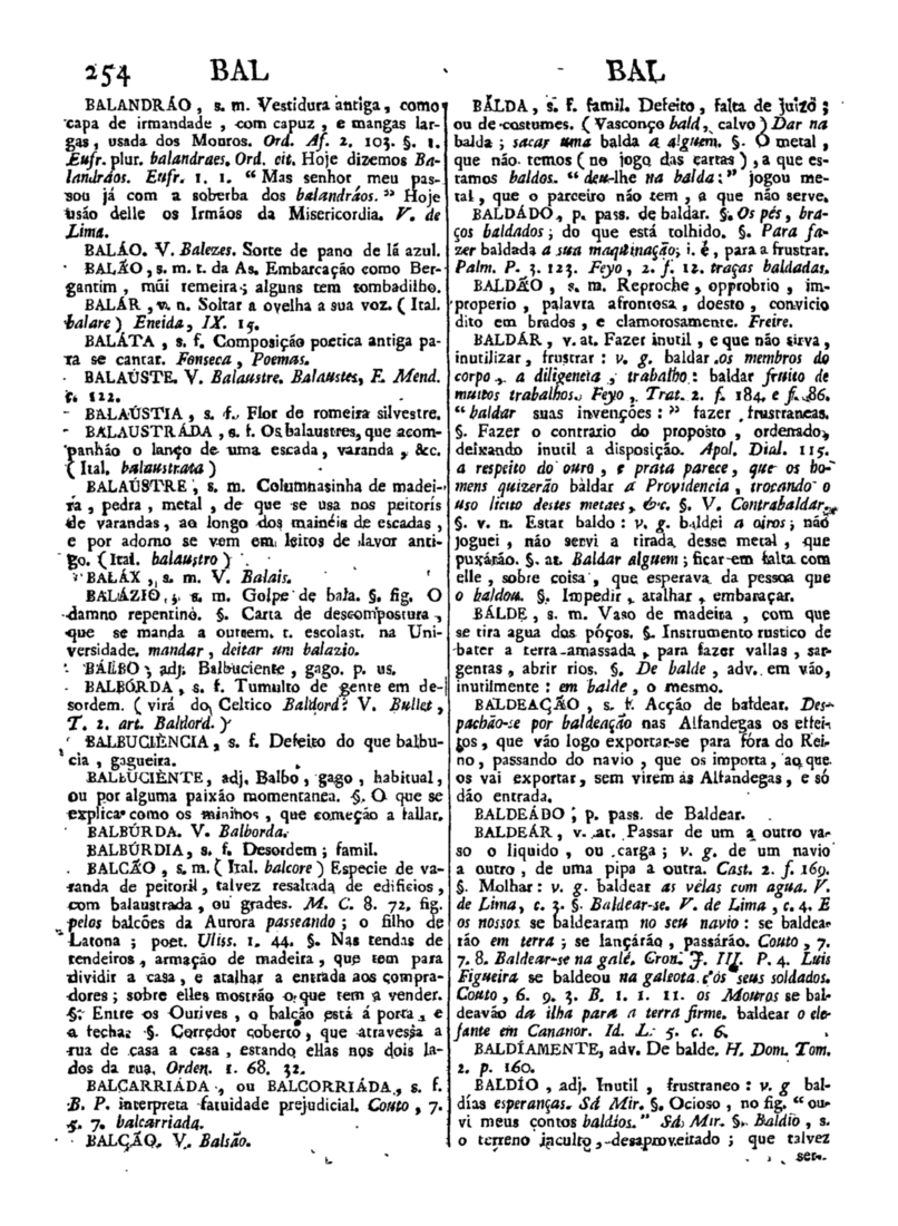 Página 254_Diccionario da lingua portugueza - recompilado dos vocabularios impressos ate agora, e nesta segunda edição novamente emendado e muito acrescentado, por ANTONIO DE MORAES SILVA