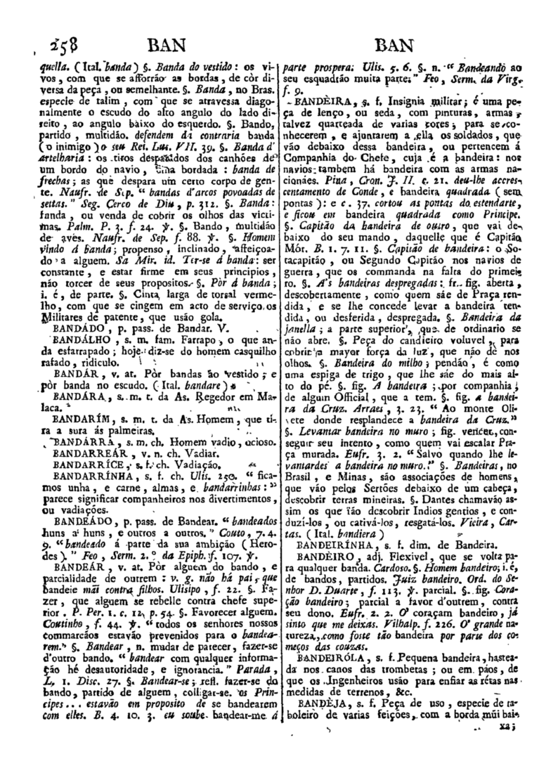 Página 258_Diccionario da lingua portugueza - recompilado dos vocabularios impressos ate agora, e nesta segunda edição novamente emendado e muito acrescentado, por ANTONIO DE MORAES SILVA