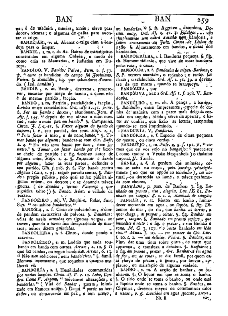 Página 259_Diccionario da lingua portugueza - recompilado dos vocabularios impressos ate agora, e nesta segunda edição novamente emendado e muito acrescentado, por ANTONIO DE MORAES SILVA