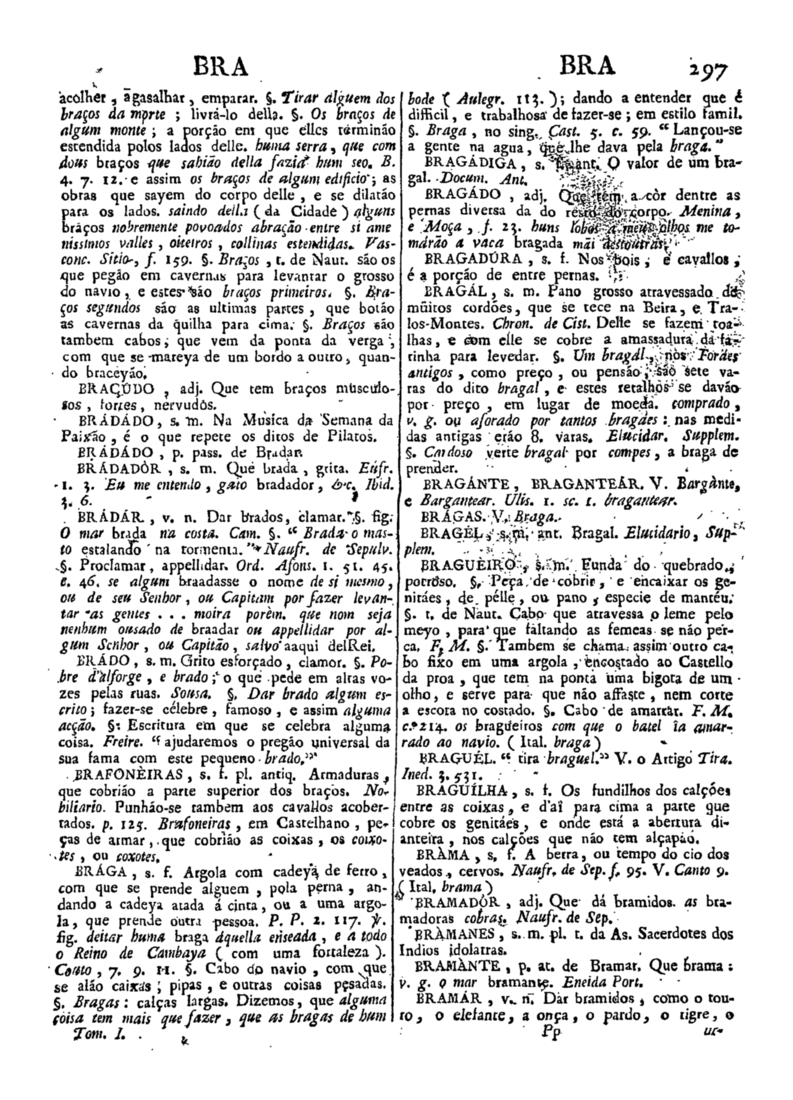 Página 297_Diccionario da lingua portugueza - recompilado dos vocabularios impressos ate agora, e nesta segunda edição novamente emendado e muito acrescentado, por ANTONIO DE MORAES SILVA