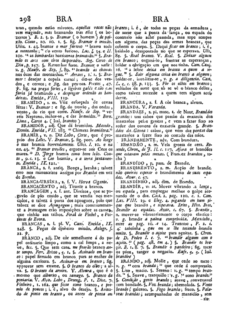 Página 298_Diccionario da lingua portugueza - recompilado dos vocabularios impressos ate agora, e nesta segunda edição novamente emendado e muito acrescentado, por ANTONIO DE MORAES SILVA