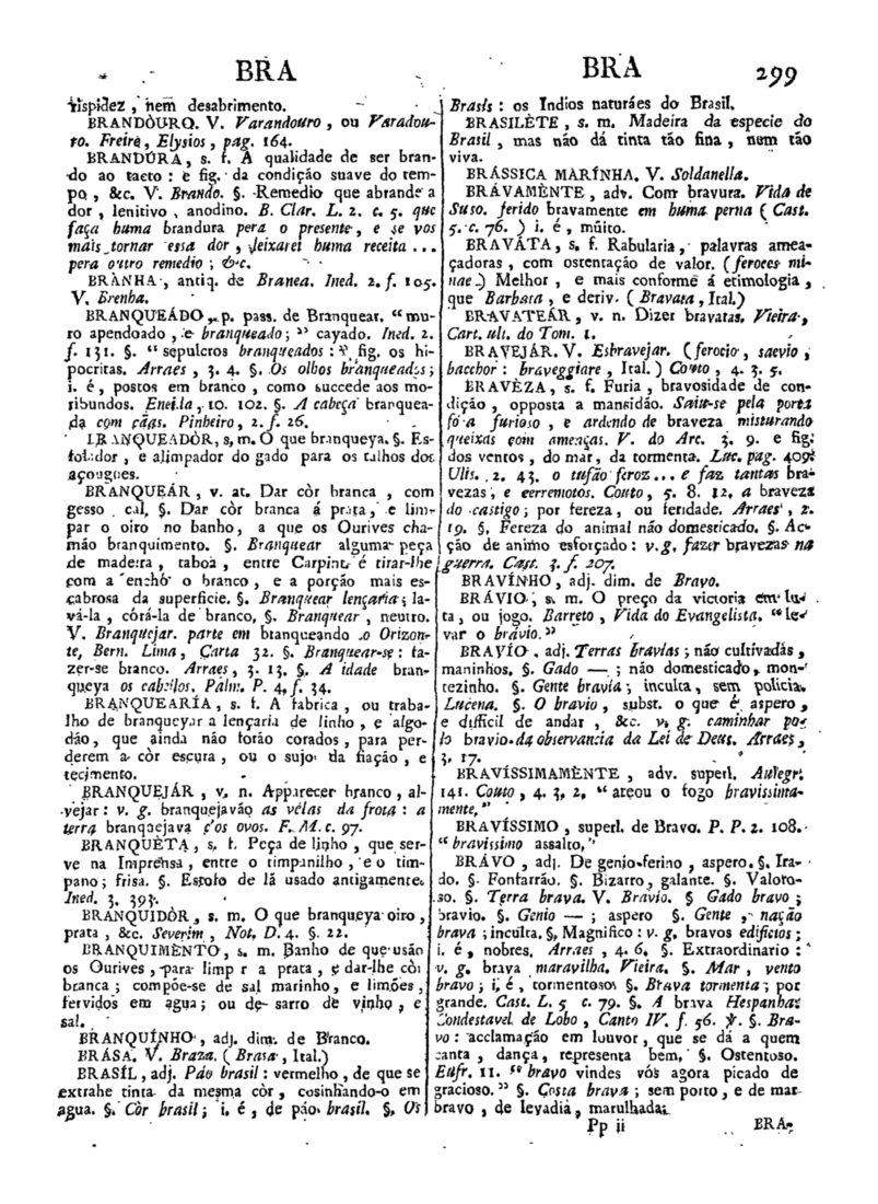 Página 299_Diccionario da lingua portugueza - recompilado dos vocabularios impressos ate agora, e nesta segunda edição novamente emendado e muito acrescentado, por ANTONIO DE MORAES SILVA