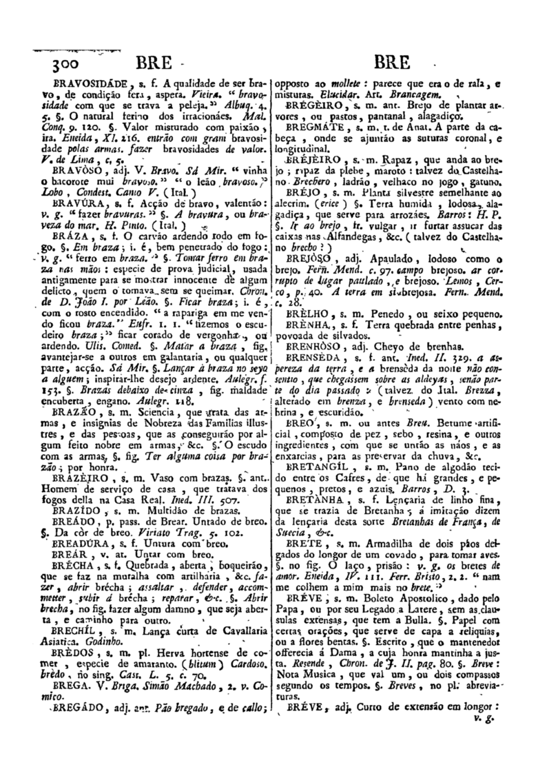 Página 300_Diccionario da lingua portugueza - recompilado dos vocabularios impressos ate agora, e nesta segunda edição novamente emendado e muito acrescentado, por ANTONIO DE MORAES SILVA