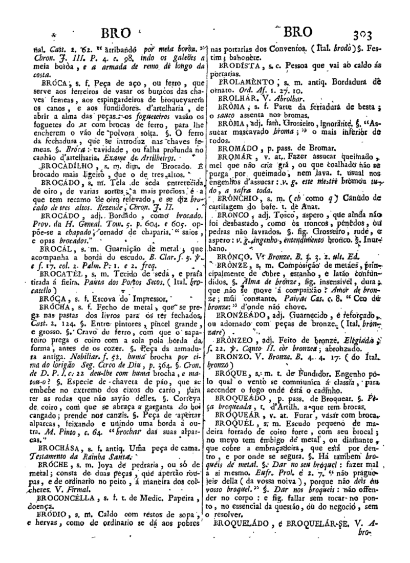 Página 303_Diccionario da lingua portugueza - recompilado dos vocabularios impressos ate agora, e nesta segunda edição novamente emendado e muito acrescentado, por ANTONIO DE MORAES SILVA