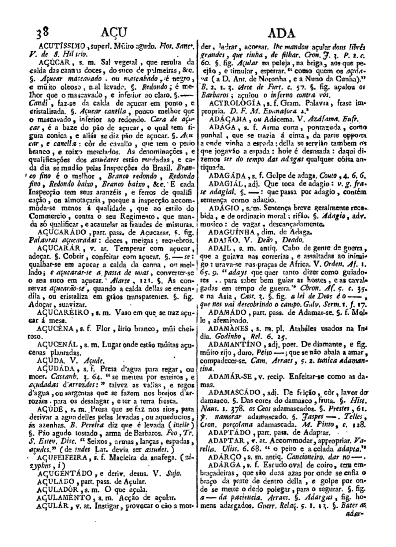 Página 38_Diccionario da lingua portugueza - recompilado dos vocabularios impressos ate agora, e nesta segunda edição novamente emendado e muito acrescentado, por ANTONIO DE MORAES SILVA