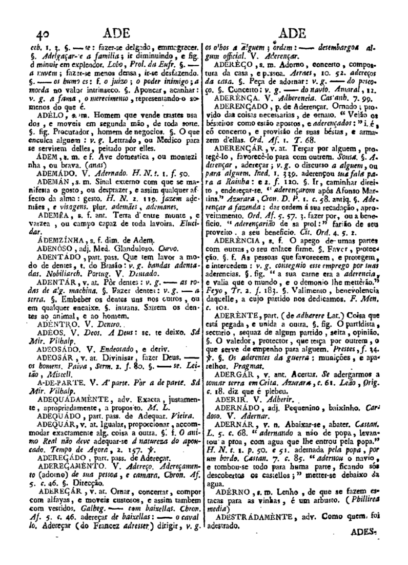 Página 40_Diccionario da lingua portugueza - recompilado dos vocabularios impressos ate agora, e nesta segunda edição novamente emendado e muito acrescentado, por ANTONIO DE MORAES SILVA