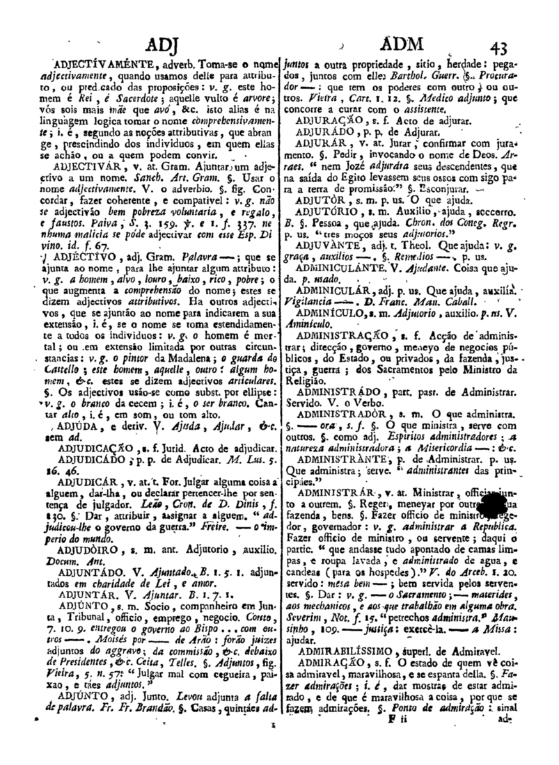 Página 43_Diccionario da lingua portugueza - recompilado dos vocabularios impressos ate agora, e nesta segunda edição novamente emendado e muito acrescentado, por ANTONIO DE MORAES SILVA