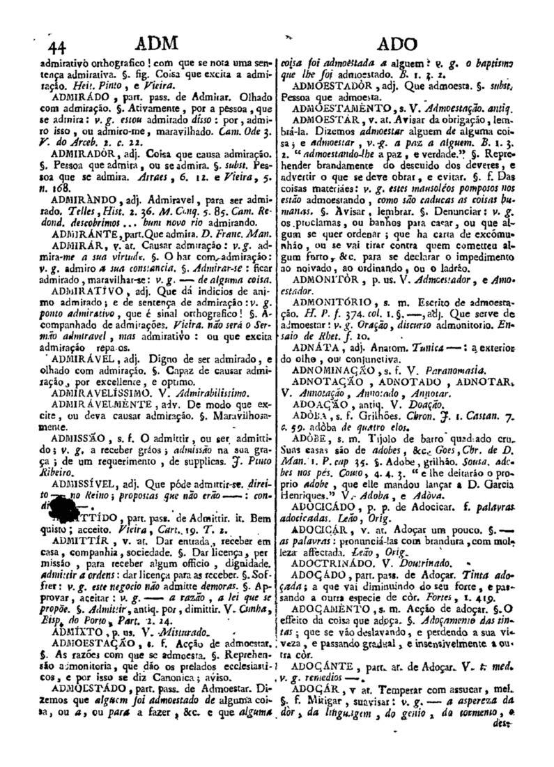 Página 44_Diccionario da lingua portugueza - recompilado dos vocabularios impressos ate agora, e nesta segunda edição novamente emendado e muito acrescentado, por ANTONIO DE MORAES SILVA