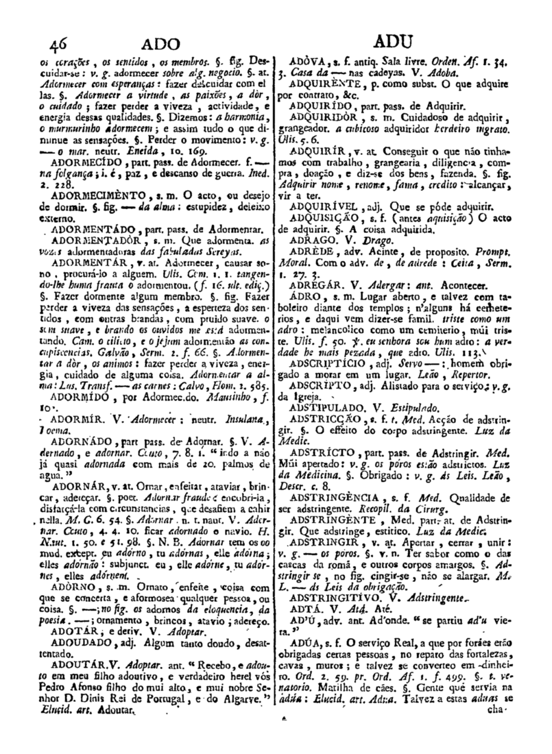 Página 46_Diccionario da lingua portugueza - recompilado dos vocabularios impressos ate agora, e nesta segunda edição novamente emendado e muito acrescentado, por ANTONIO DE MORAES SILVA