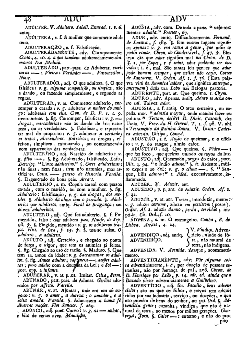 Página 48_Diccionario da lingua portugueza - recompilado dos vocabularios impressos ate agora, e nesta segunda edição novamente emendado e muito acrescentado, por ANTONIO DE MORAES SILVA