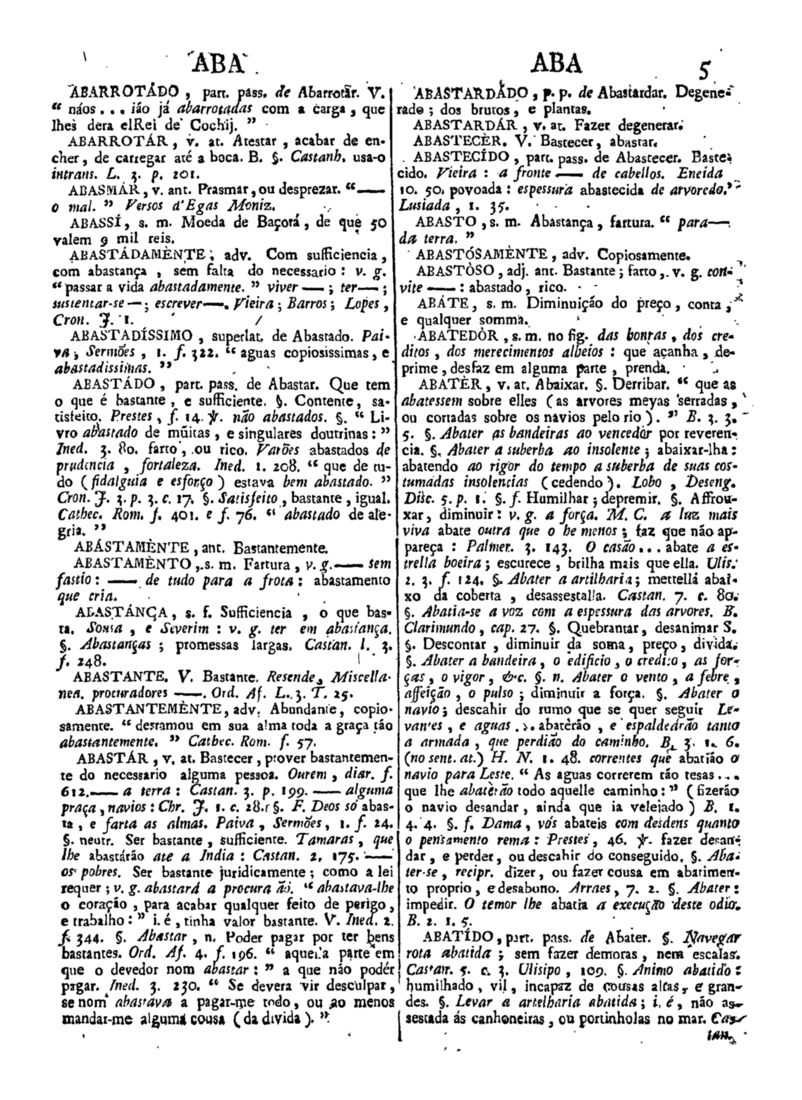 Página 5_Diccionario da lingua portugueza - recompilado dos vocabularios impressos ate agora, e nesta segunda edição novamente emendado e muito acrescentado, por ANTONIO DE MORAES SILVA