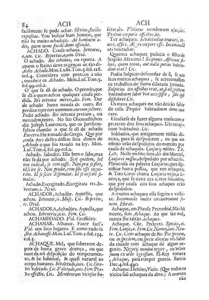 Página 84_VOCABULARIO PORTUGUEZ & LATINO, aulico, anatomico, architectonico...